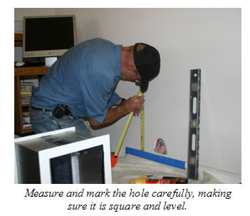 measure and mark hole carefully