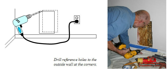 cut through to exterior wall